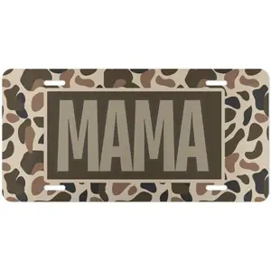 Vintage-Style Camouflage Aluminum Decorative Front Plate - Durable Metal Old-School Hunting Tag, Outdoor-Loving Mom Gift, Country Pride Car Exterior Accessory for Trucks/SUVs