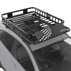 [FLASH SALE] Garvee 46" x 36" Universal Roof Rack Carrier Basket, 200 LBS Capacity Rooftop Cargo Rack, Car Top Luggage Holder Basket Heavy Duty for SUVs, Trucks, Vehicles