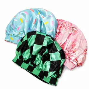 Reversible Satin Bonnet, Sleep Bonnet, Curly Hair Bonnet, Satin Natural Hair Bonnets, Double Layer Silky Satin Bonnets