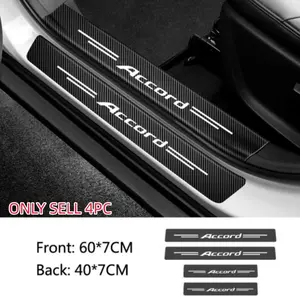 4pcs Carbon Fiber Pattern Car Door Sill Protector, Anti Scratch for Honda Civic Accord, Jazz Pilot Crv Odyssey Passport City Hrv Mugen