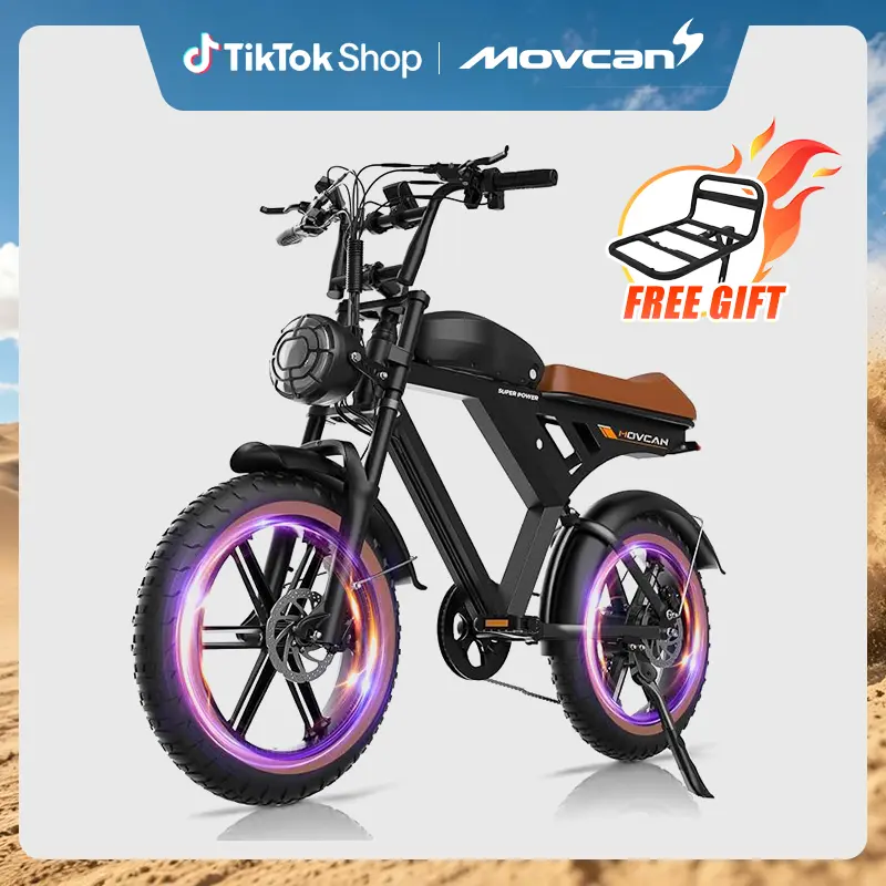 【SummerSALE】Movcan V30 Electric Bike for Adults  1500W PeakMotor, 20" Fat Tire Ebike, 28MPH，30-70 Miles,48V 15.6AH Dual Battery, Hydraulic Disc Brake, Electric Motorcycle Bike Full Suspension,Support Cruise Control,Color LCD Display, UL Safety Certified.