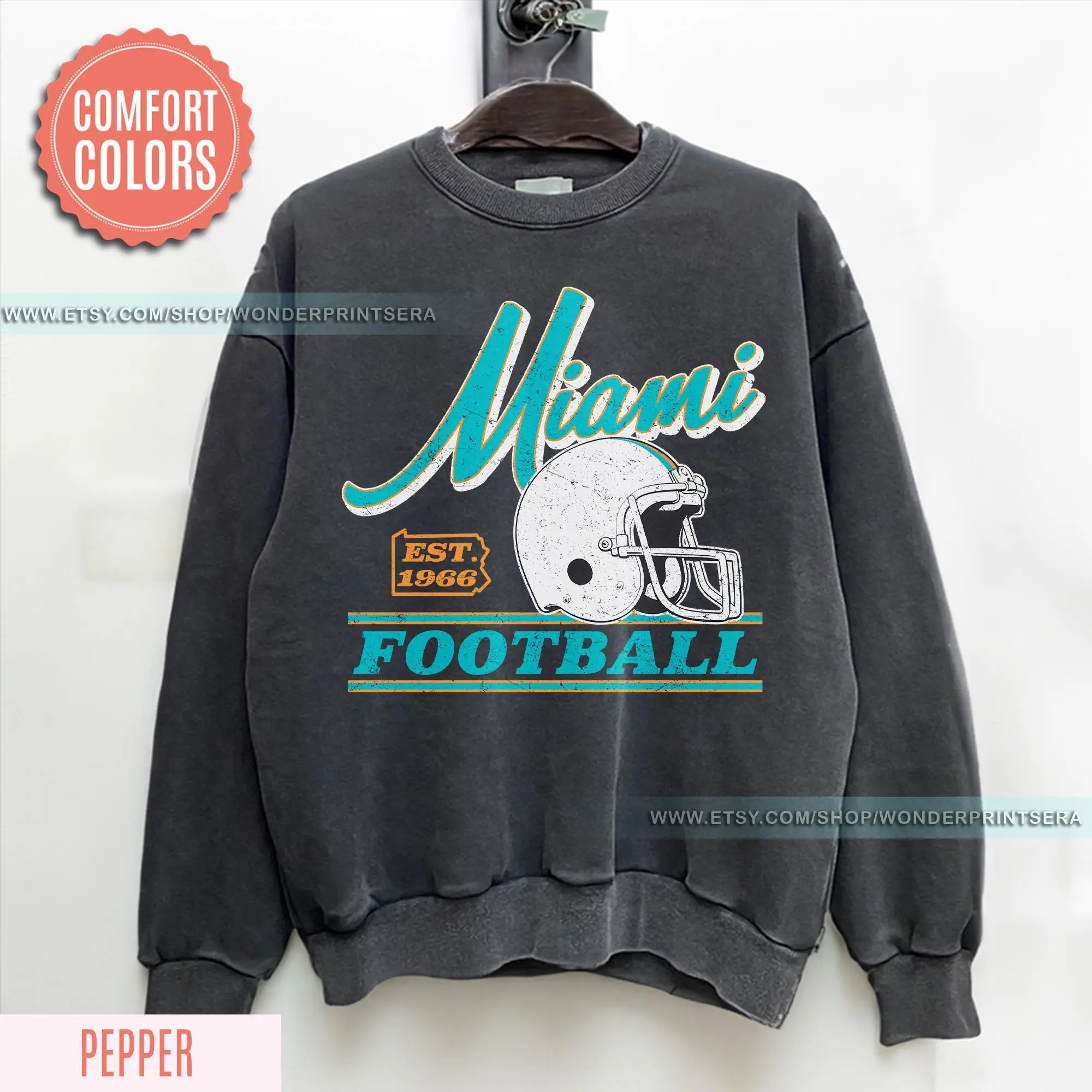 Miami Football Vintage Style Gildan T-Shirt, Hoodie,  Sweatshirt, Retro Miami Football Crewneck, Miami Football TShirt,Miami Football Gift FGC20 Sunday GameDay LLC Cotton Trending