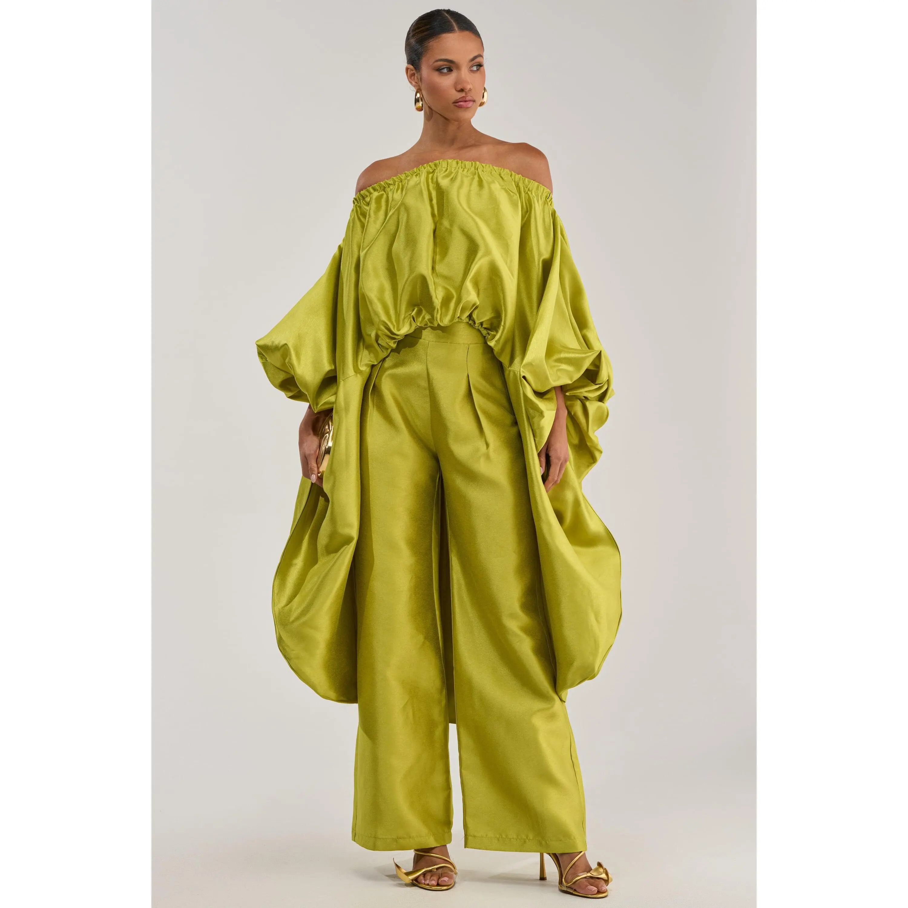 BY MY SIDE TROUSER IN CHARTREUSE
