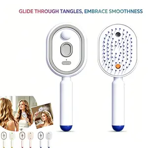 New Electric Spray Air Cushion Massage Comb, Rechargeable Hair Straightener Brush with Detangling Comb, Air Cushion Mister for Both Long/Short Hairs Home Spa Cleaning Grooming Styling Detangling ,No Essential Oil Included