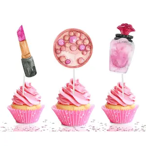 Chic Beauty Makeup Cupcake Toppers - Glam Up Your Celebration!