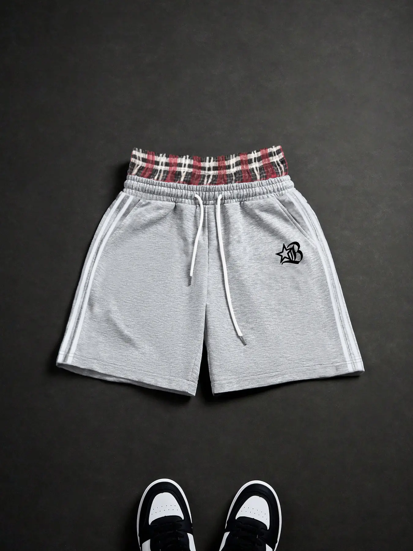 Men's Stylish Star Pattern Printed Casual Shorts, Trendy Double-Layer Design Perfect for All Seasons, Fashionable Versatile Daily Wear Bottoms