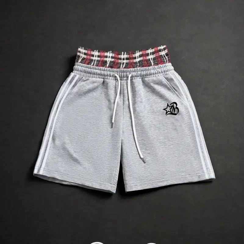 Men's Stylish Star Pattern Printed Casual Shorts, Trendy Double-Layer Design Perfect for All Seasons, Fashionable Versatile Daily Wear Bottoms