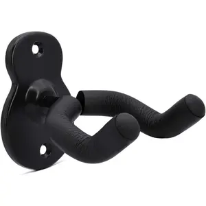 Guitar Hanger Guitar Wall Mount Holder Hook Stand, String Instruments Wall Hangers Stands Holders Hooks for Acoustic Electric Bass Classical Ukulele Guitars-Black