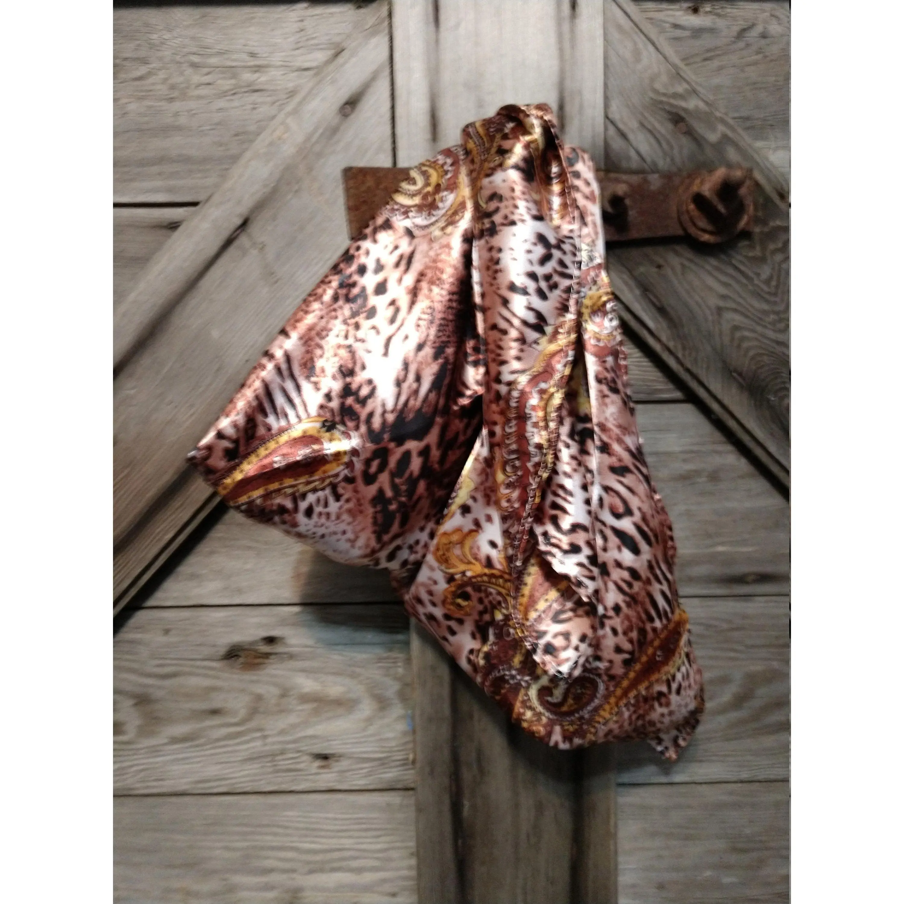 Wild Rag ANIMAL 608 Brown Paisley Cheetah Cowboy Western Neck Scarf Bandanna by Double B Wild Rags