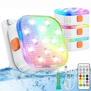 Rechargeable Remote Control Pool Light, LED IP68 Waterproof Hot Tub Lamp, Magnetic Charging Floating Light, Indoor Outdoor Party Decoration, Submersible Pool Lights