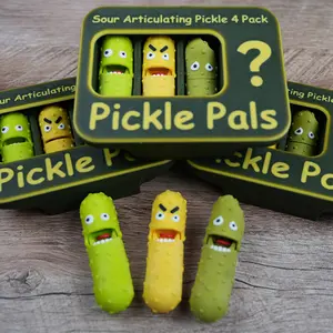 Sour Pickle Pals Collection – Set of 4 XL Pickle Fidgets (Includes 4th Mystery Pickle)