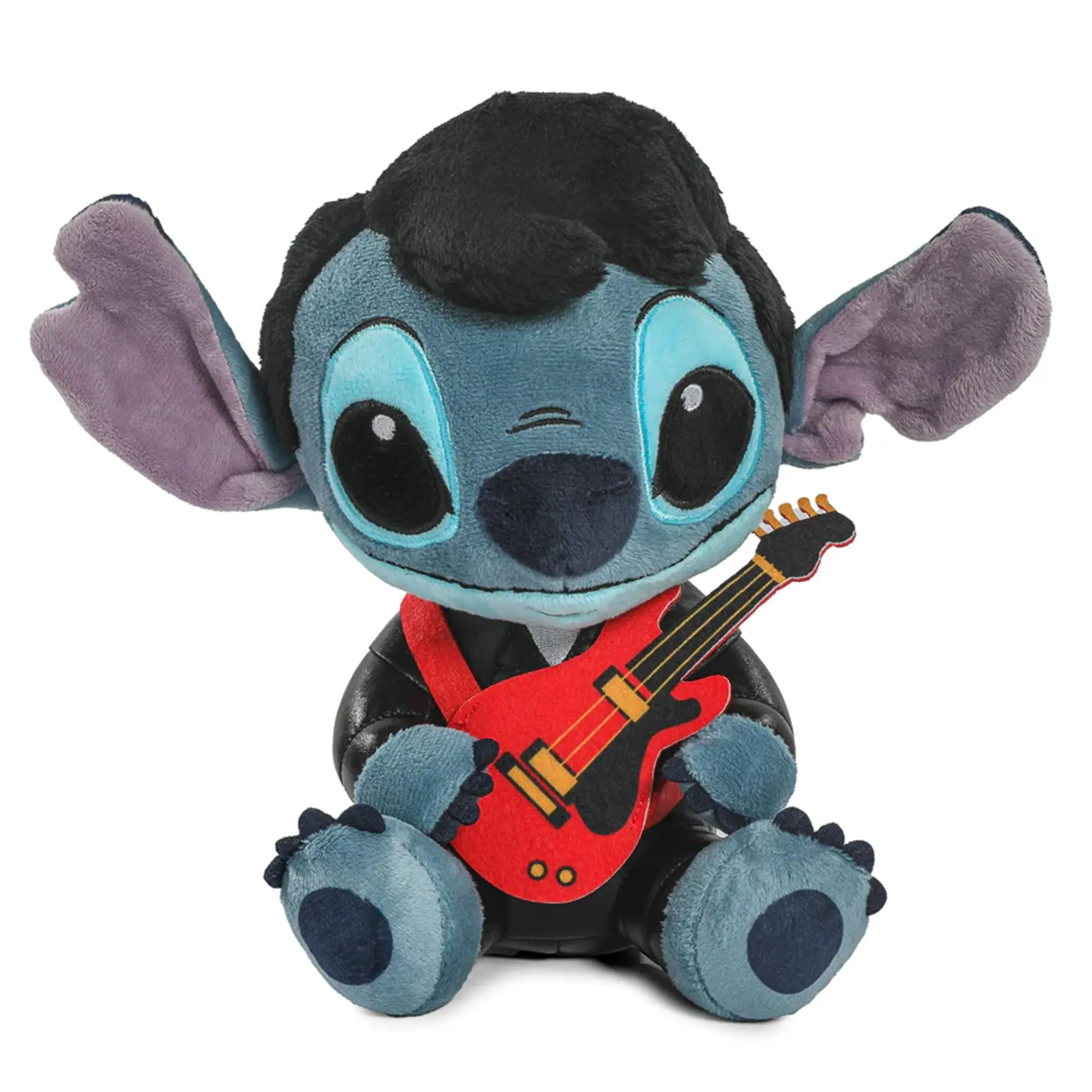 Disney Lilo & Stitch 9 in Elvis-Themed Stuffed Animal Collectible, Snug Plush with Elvis Stitch Look, Black Leather Accents
