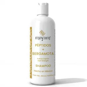 Mayam Beauty Bergamot & Peptides Shampoo 500ml (FORTALEZA CAPILAR)- Volumizing Formula for Stronger Healthier Hair - Made in Mexico - Unisex Haircare Product