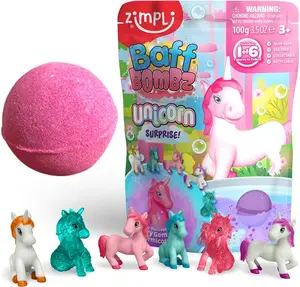 Large Unicorn Surprise Bath Bomb, 1 of 6 Surprise Unicorn Toys to Collect, One per Baff Bomb, Children's Collectable Bath Toy