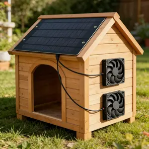 1pcs 4.7-Inch 12V Solar Exhaust Fan, Mini Ventilator, Compact Ventilation Fan, Energy-Saving Silent Waterproof, for Dog House, Chicken Coop, RV, Greenhouse