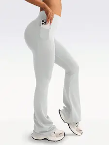 Women's Fall Casual Flare Leg Pants, Side Pockets Skinny Jeans, Perfect for Daily Wear, Stylish and Comfortable