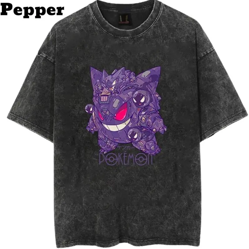 Mega Gengar Family Black Vintage Tee, Mega Gengar Family Shirt, Pokemon Gengar Shirt, T-Shirt For Man Top Menswear