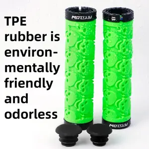 TPE Skeleton Bicycle Grips MTB Bike 3D Handlebar Rubber Non-slip Lock Cycling Bmx Handle Grip Outdoor Cycling Accessories