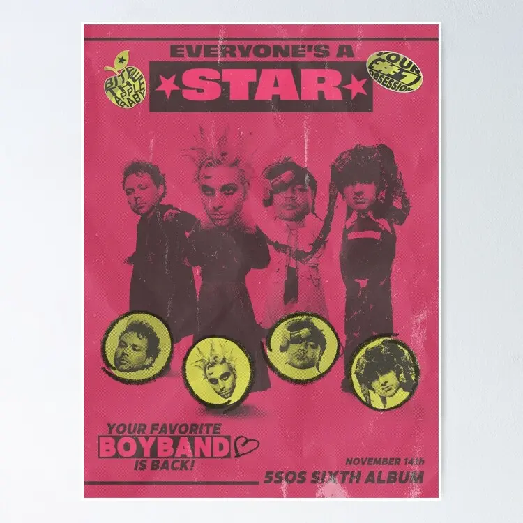 5sos - everyone's a star! Poster Unframed Poster Print, Modern Wall Art, Aesthetic Home Decor, Living Room & Bedroom Decoration, Unique Gift Idea