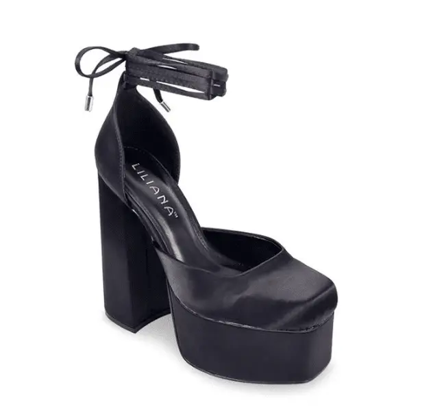 High Chunky Square toe Ankle Strap Platform Pumps High Chunky Square toe Ankle Strap Platform Pumps