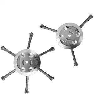 Universal Steel Wire Trimmer Head Replacement-Heavy-Duty Weed Brush Cutter Attachment for Electric & Cordless String Trimmers,Fits 5mm Shaft,ldeal for Grass,Moss & Rust Removal.