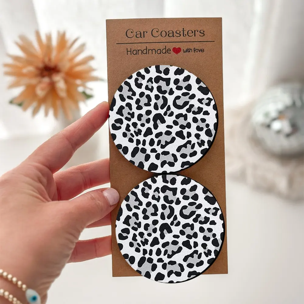2/4pcs Leopard Print Decorative Handmade Office Desk Coasters-Exquisite Packaging, Easy to Clean, Unisex Appeal, Suitable Christmas and Birthday Gift for Both Men and Women