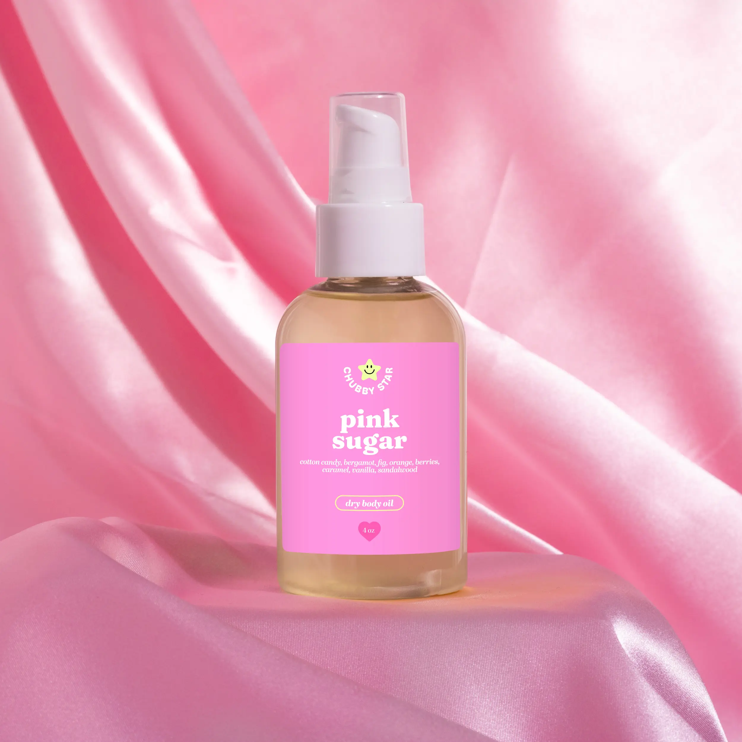 Pink Sugar Body Oil - Sweet Candy Scented 4 oz Moisturizing Dry Body Oil with Long Lasting Scent Aroma for All Skin Type