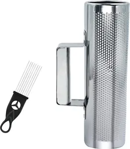 Guiro Instrument Stainless Steel Guiro Shaker 10" 3" Percussion Instrument Guiro with Scraper Professional Band Accompaniment Sand Hammer Guiro Musical  Tool