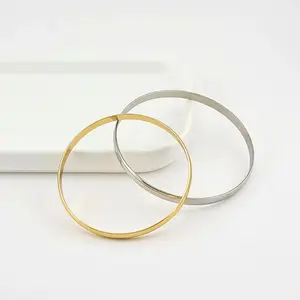 FWJ Stainless Steel 6MM Plain Bangle Bracelet - 1 Piece, Fashion Costume Bangles Bracelets Accessory