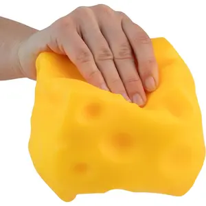 ORB Easy Sqweezy Super Cheesy - Squeeze This Big, Fun, Squishy, Slow Rising, Extra Soft Giant Block of Cheese for Stress Relief - Original Sensory / Fidget Novelty Toy and Gift for Kids and Adults
