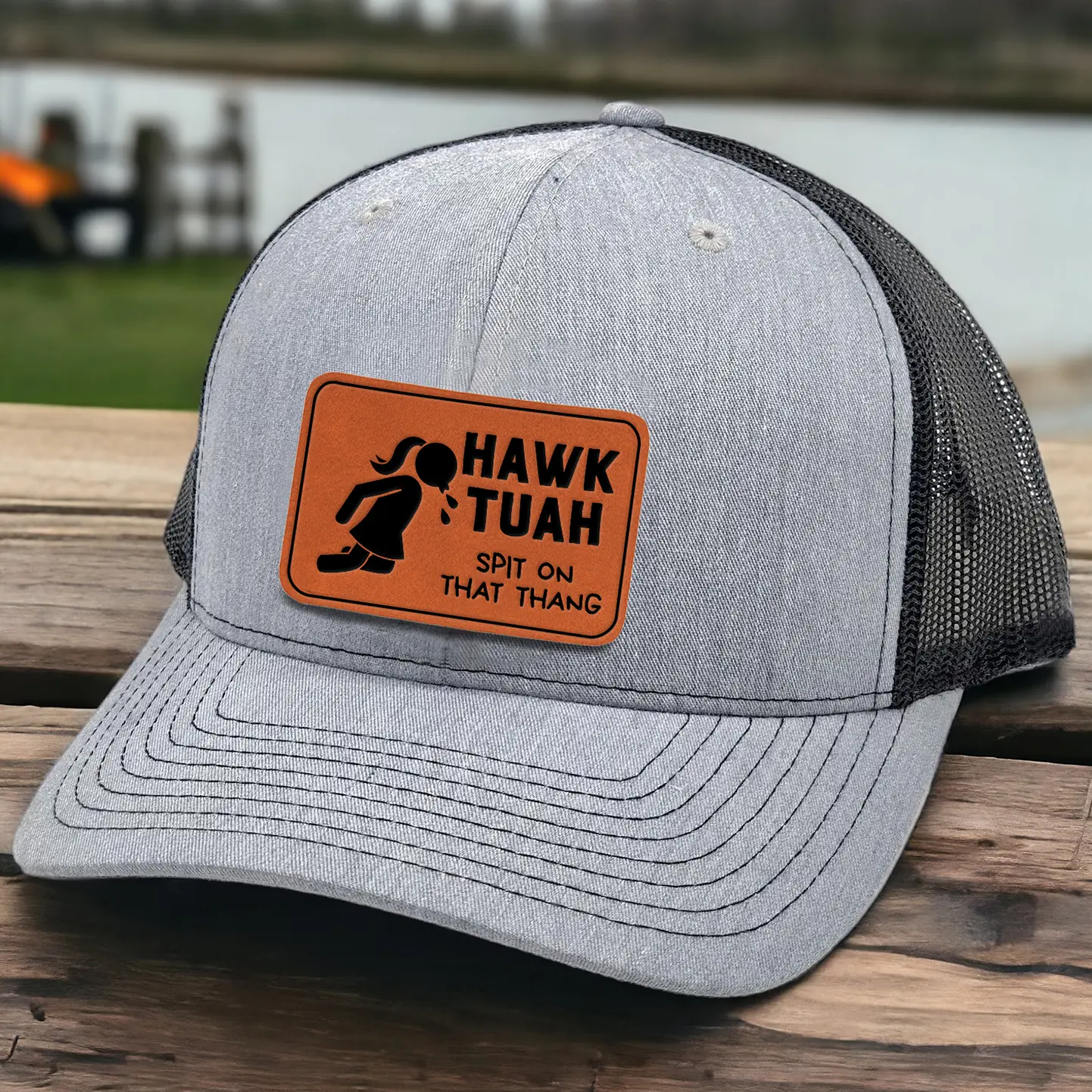 Hawk Tuah Spit On That Thang 2024 Engraved Trucker Hat, Funny Hawk Tuah 24 Hat for Men
