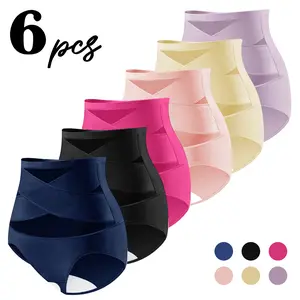 6-Pack Fajas Colombianas Shaping Pants ] Women's Tummy Control Butt-Lifting Shapewear, Sexy and Comfortable High-Waist Body Sculpting Garment Womenswear Compression