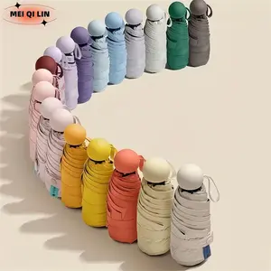 Portable Mini Folding Umbrella, UV Protection, Lightweight Foldable Design, 6-Rib Stable Frame, Manual Open-Close, Travel Outdoor Essential