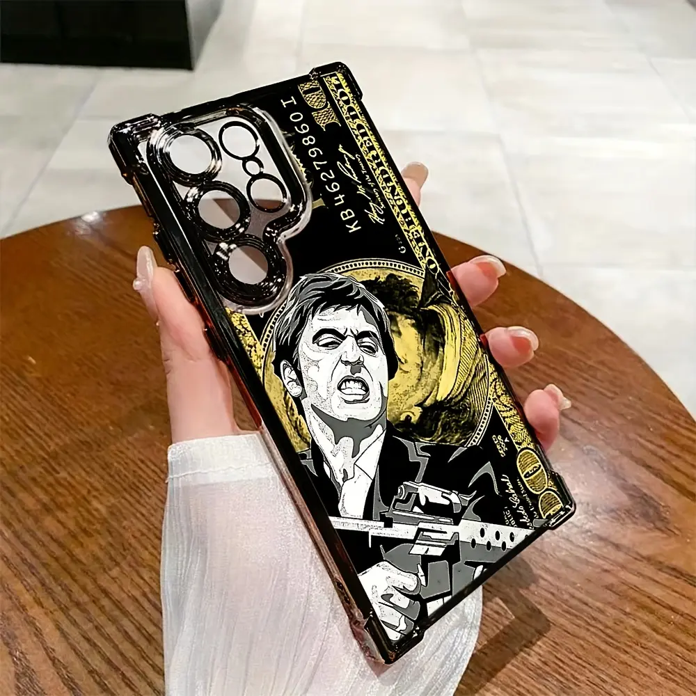 Popular Movie Scarface Multi-Model Smartphone Case - Shockproof Transparent Soft Back Cover for Samsung Galaxy S25, S24, S24 Ultra, S23, S22, S21 FE, Ultra, Plus (4G, 5G) - Cellphone Protection Accessory