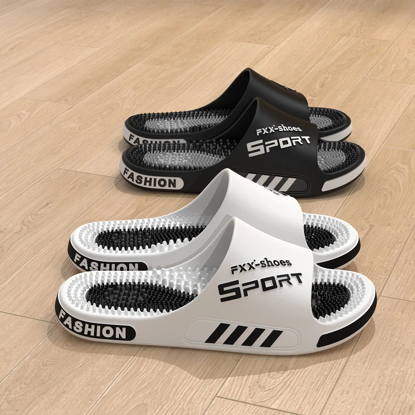 Men's 2026 New Summer Thick Sole Slides | Acupressure Massage Nodules, Non-Slip Ultra-Quiet Comfort, Indoor Home Casual Footwear flat men