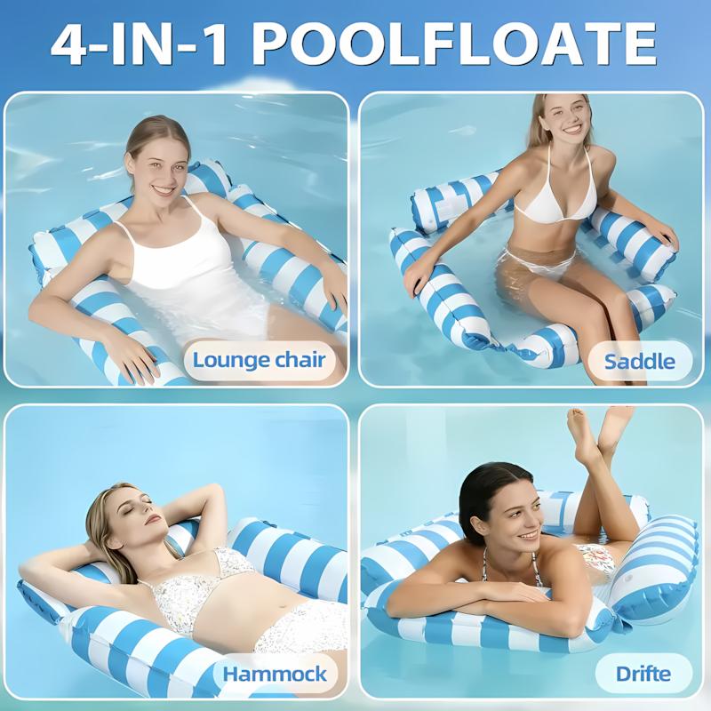 Inflatable Pool Float Lounger for Adults, Portable Water Raft for Summer Fun, Perfect for Beach, Lake, Backyard & Travel Relaxation