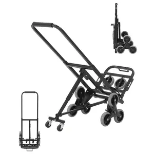 Folding 3-in-1 Stair Climbing Cart, 330 LBS Stair Climbing Dolly for Stairs, 10-Wheel Stair Climber Hand Truck with Telescoping Handle for Moving, Office & Warehouse