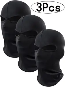 3Pcs-Unisex Breathable Full Face Mask, Dustproof Riding Helmet Cover, Sun Protection Windproof Balaclava Motorcycle Visor, Casual All-Season Use