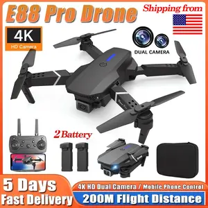 RC Drone New E88Pro 4K Professinal 2 Batteries With 1080P Wide Angle Dual HD Camera Foldable RC Helicopter WIFI FPV Height Hold