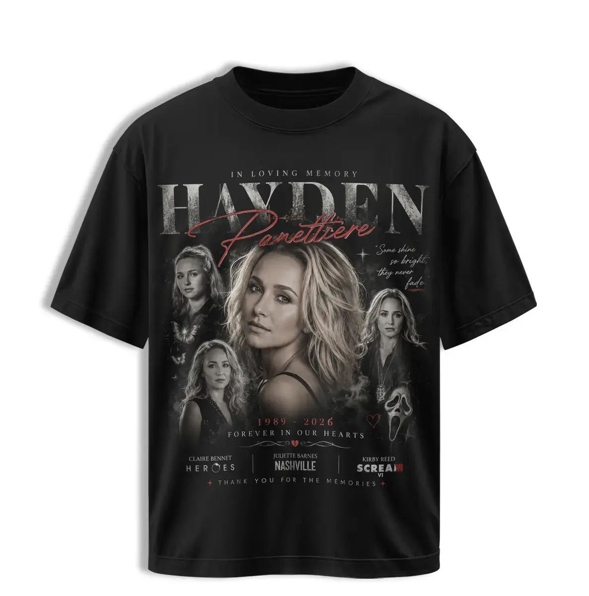 Hayden Panettiere Memorial Tribute Tee RIP Hayden Panettiere Forever In Our Hearts Memorial Shirt Tribute Tee Vintage Hayden Panettiere Graphic Top Retro In Loving Memory Streetwear Angel Wings Apparel Menswear Tropical