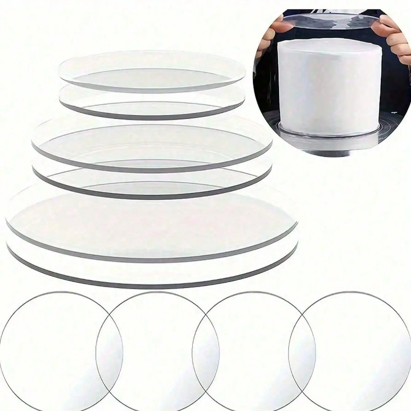 Acrylic Cake Stand Base, Party Cake Stand, Round Acrylic Cake Board, Decorative Acrylic Plate, Versatile Round Bottom Tray for Decoration and Baking, Cake Decorating Supplies
