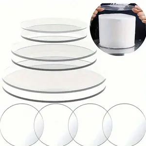 Acrylic Cake Stand Base, Party Cake Stand, Round Acrylic Cake Board, Decorative Acrylic Plate, Versatile Round Bottom Tray for Decoration and Baking