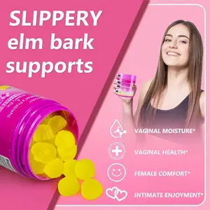 Her Juicy Feminine - All In One Solution With Slippery Elm And Prebiotics&and Prebiotics&Lactobacillus Probiotic Blend for Women’s pH Balance and Dryness - Hawaiian Pineapple Gummies probiotics women 60 Count