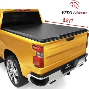 [Fits 2019-2026 Chevrolet Silverado & GMC Sierra 1500] 5.8 Ft Bed, Soft Roll Up Truck Bed Tonneau Cover - YItamotor
