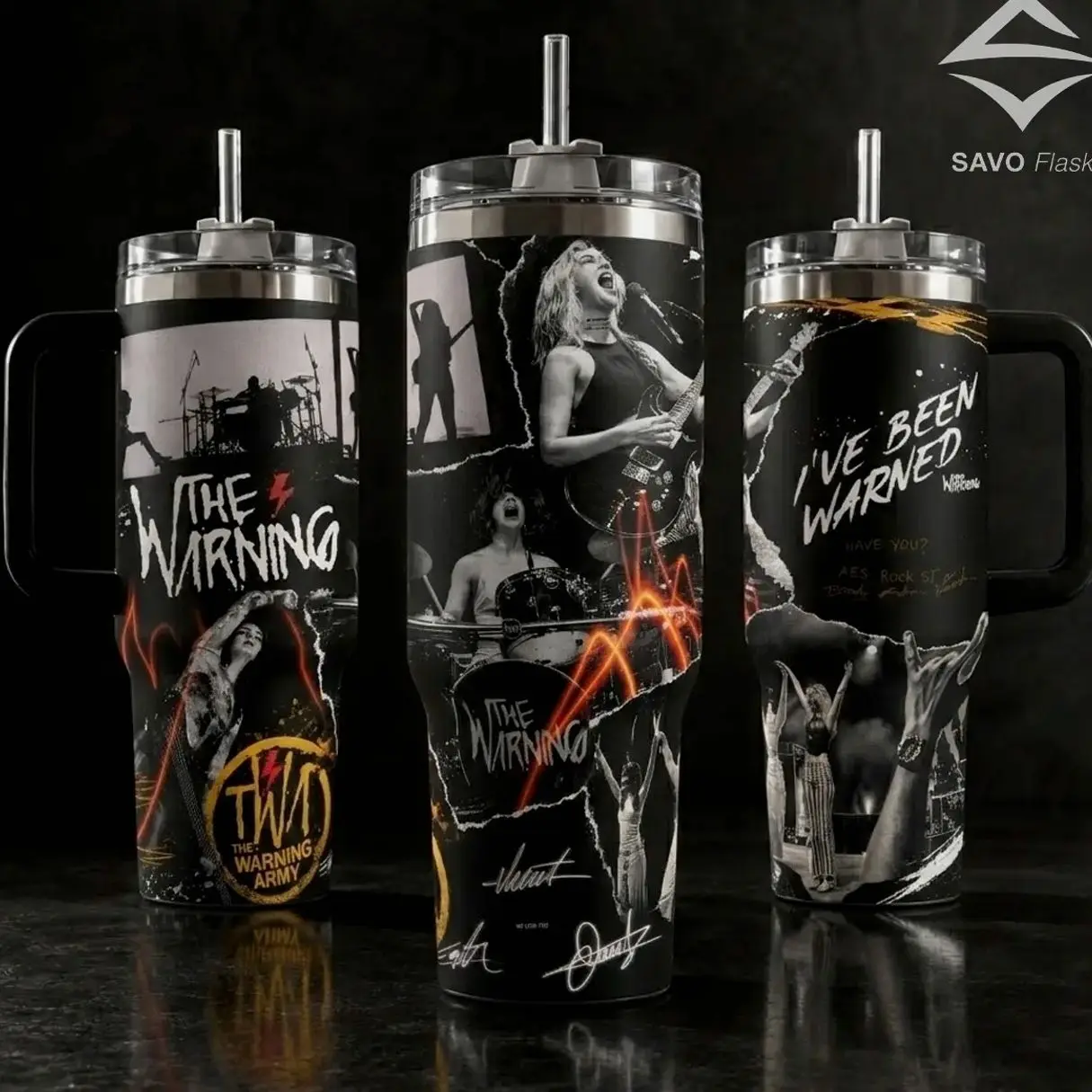 [MADE IN US] Vacuum Insulated Tumbler The Warning Rock Band with Lid and Straw - Stainless Steel Travel Coffee Mug Double Wall Hot & Cold Drink Cup Leakproof Portable