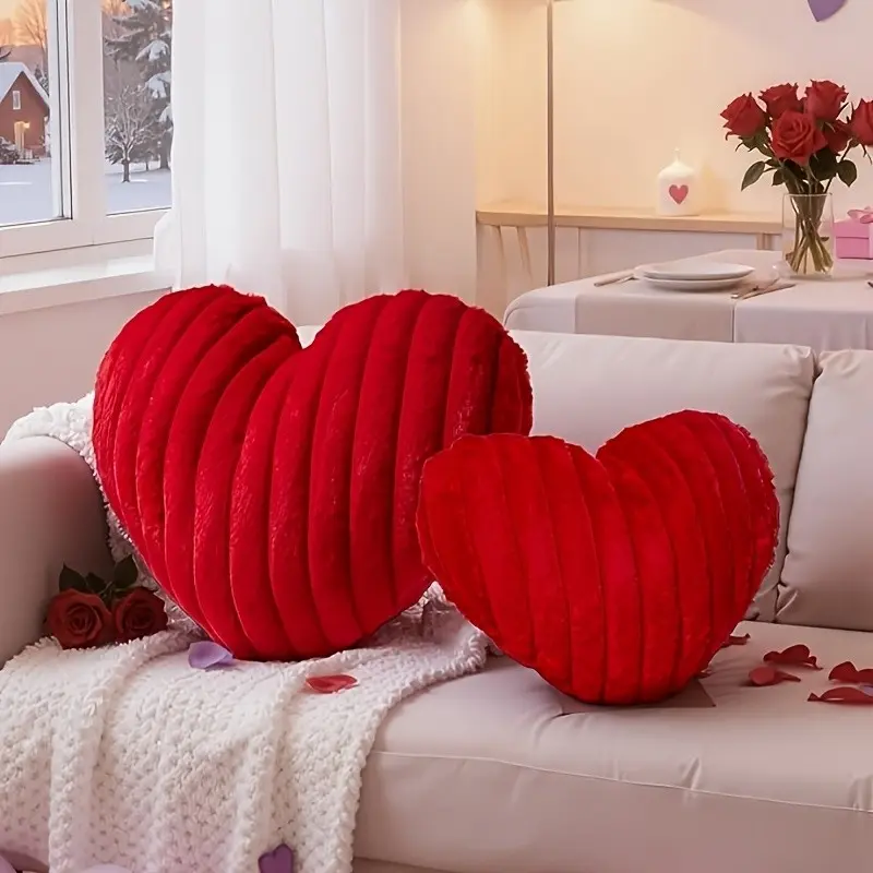 Valentine's Day Heart Pillow, Love Cushion, Valentine's Decorative Pillow, Sofa Accent Pillow, Contemporary Style, No Ca Prop 65