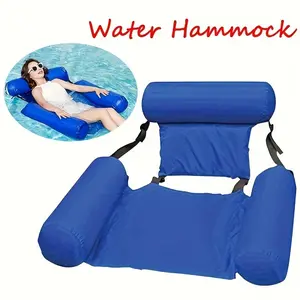 Inflatable Water Float Chair, Durable PVC Foldable Lounge Chair with Armrests and Headrest, Portable Beach Pool Party Relaxation Chair