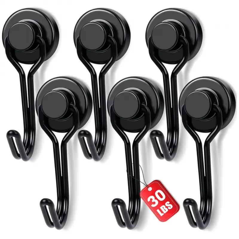 A set of rotating magnetic hooks, Storage hooks, with a design capacity of up to 30 pounds, suitable for cruise cabins and refrigerators, rotatable, suitable for kitchens, barbecues, garages, a must-have for cruise ships