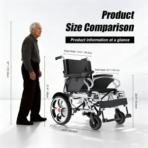 Foldable Electric Wheelchair 400 lb Capacity - 17" Air-Filled Tires, Dual 250W Motors, Wide Seat & Long-Lasting Lithium Battery