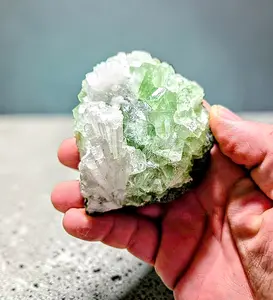 Green Apophyllite with Scolecite Cluster from India